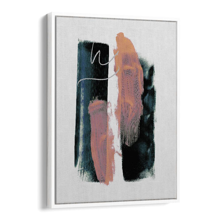 Abstract Brush Strokes Teal Green By Mareike Bohmer Abstract Art Abstract Paintings in White Floater Frame