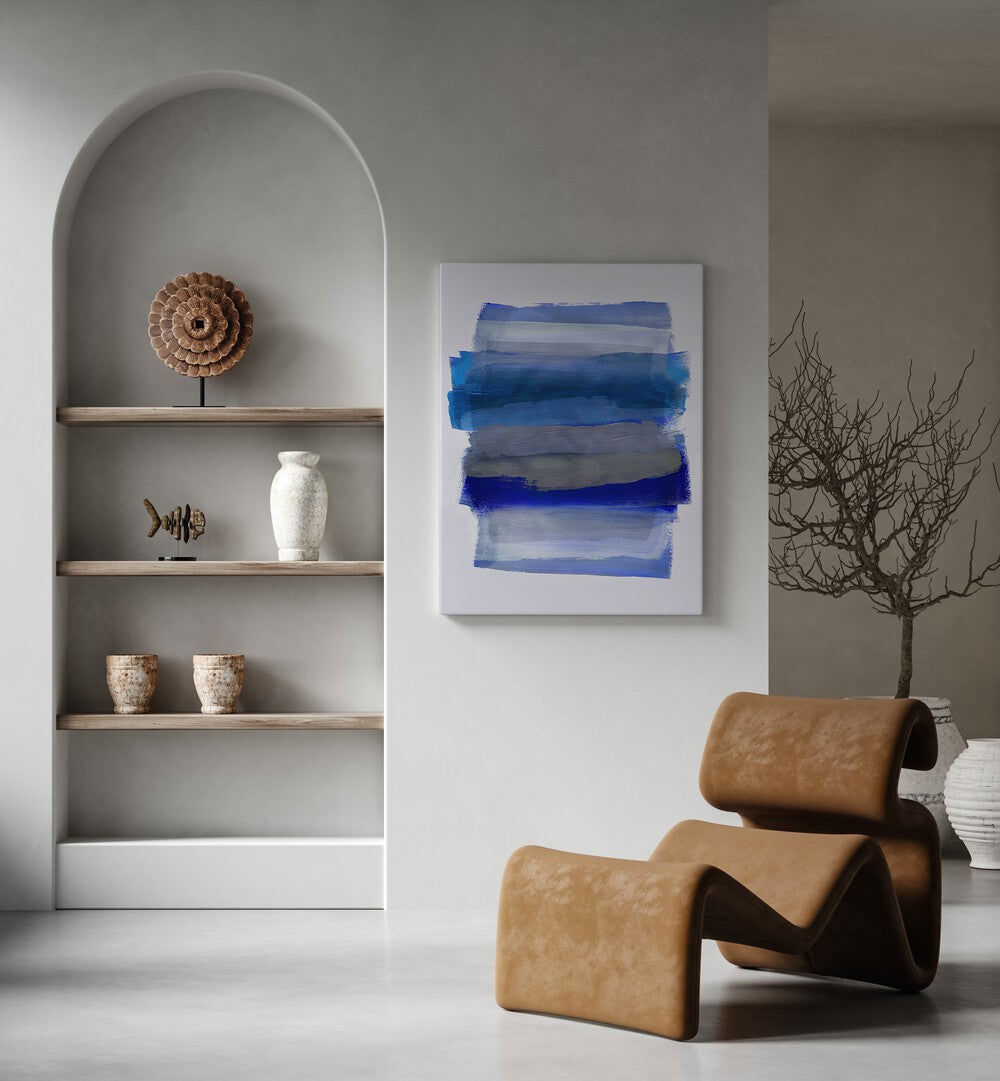 Abstract Duality In Brush Strokes By Mareike Bohmer Abstract Art Abstract Paintings in Gallery Wrap placed on a Cream Colored Wall in the Drawing Room