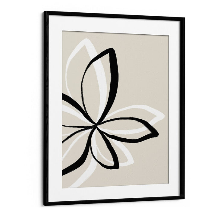 Abstract Flowers by Uplus Me Studio Floral Paintings Botanical Art Prints in Black Frame With Mount