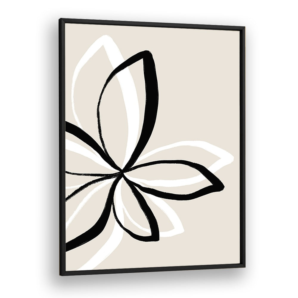 Abstract Flowers by Uplus Me Studio Floral Paintings Botanical Art Prints in Black Plain Frame