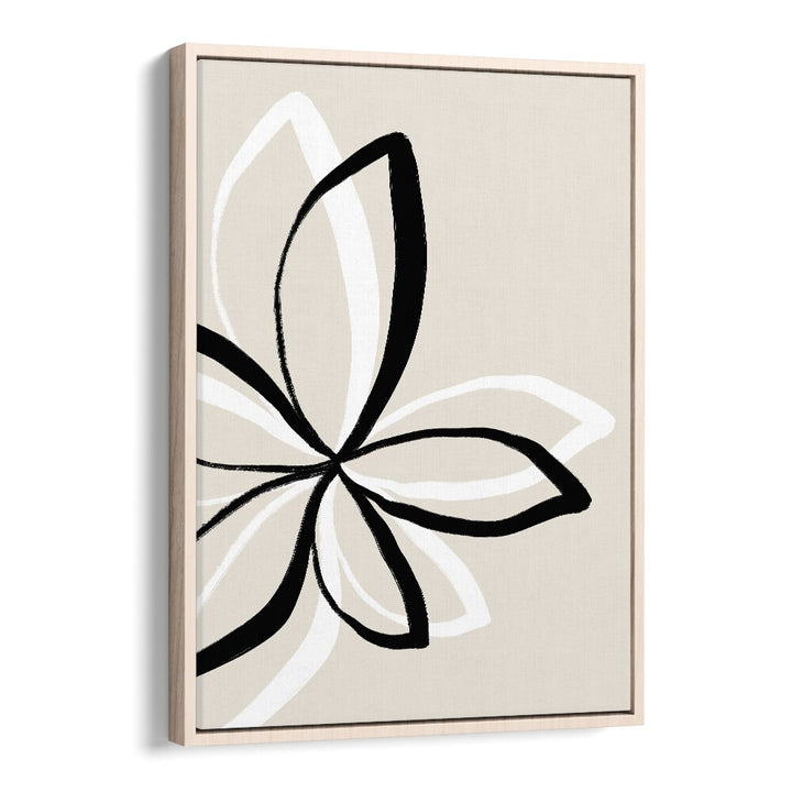 Abstract Flowers by Uplus Me Studio Floral Paintings Botanical Art Prints in Oak Wood Floater Frame