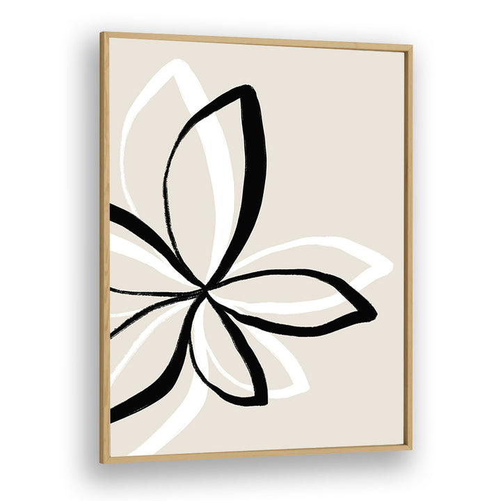 Abstract Flowers by Uplus Me Studio Floral Paintings Botanical Art Prints in Oak Wood Plain Frame