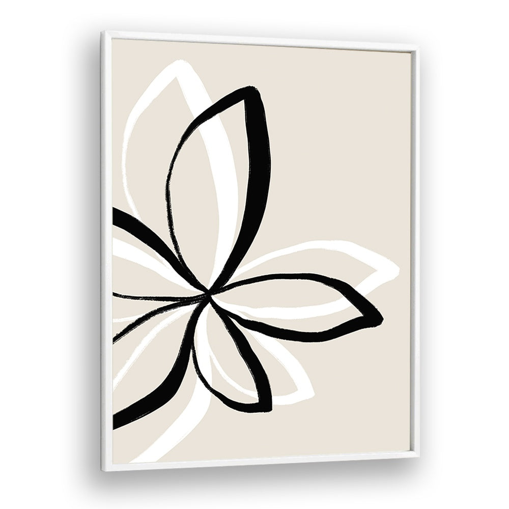 Abstract Flowers by Uplus Me Studio Floral Paintings Botanical Art Prints in White Plain Frame