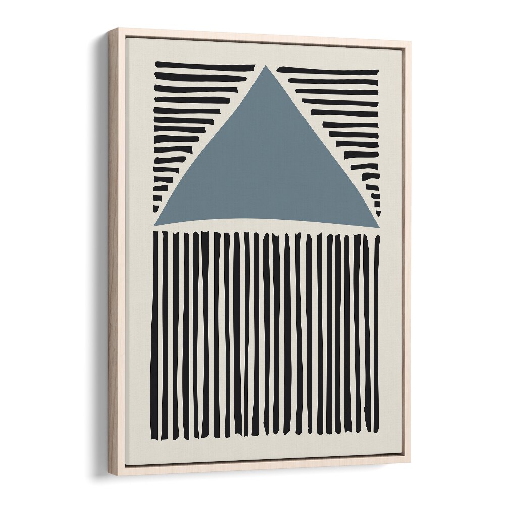 Abstract Lines Pattern Abstract Paintings Abstract Art Prints in Oak Wood Floater Frame