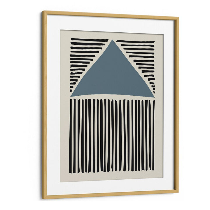 Abstract Lines Pattern Abstract Paintings Abstract Art Prints in Oak Wood Frame With Mount