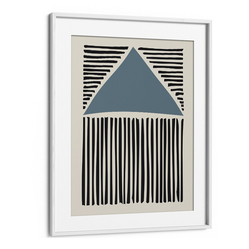 Abstract Lines Pattern Abstract Paintings Abstract Art Prints in White Frame With Mount