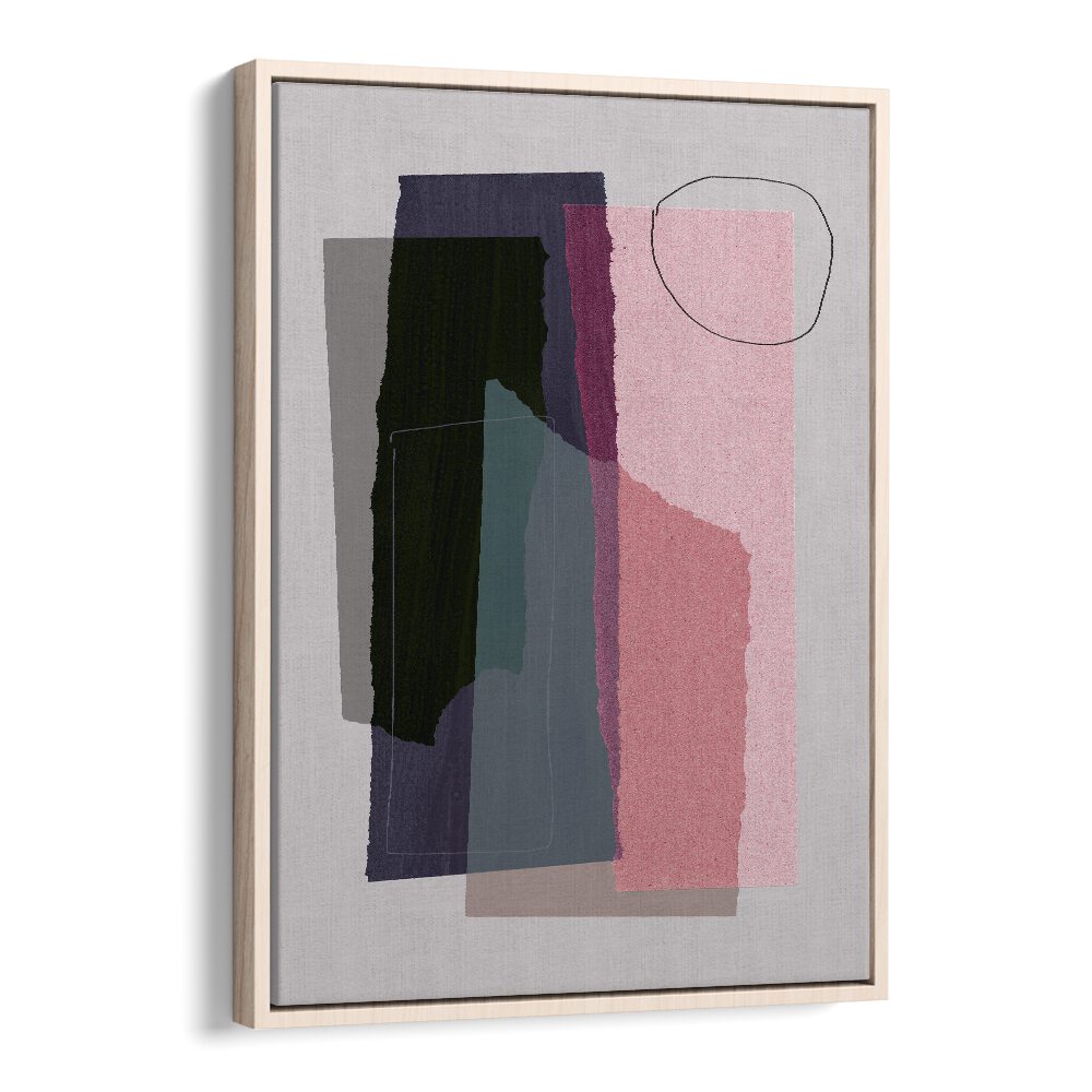 Abstract Pieces In Line By Mareike Bohmer Abstract Art Abstract Paintings in Oak Wood Floater Frame