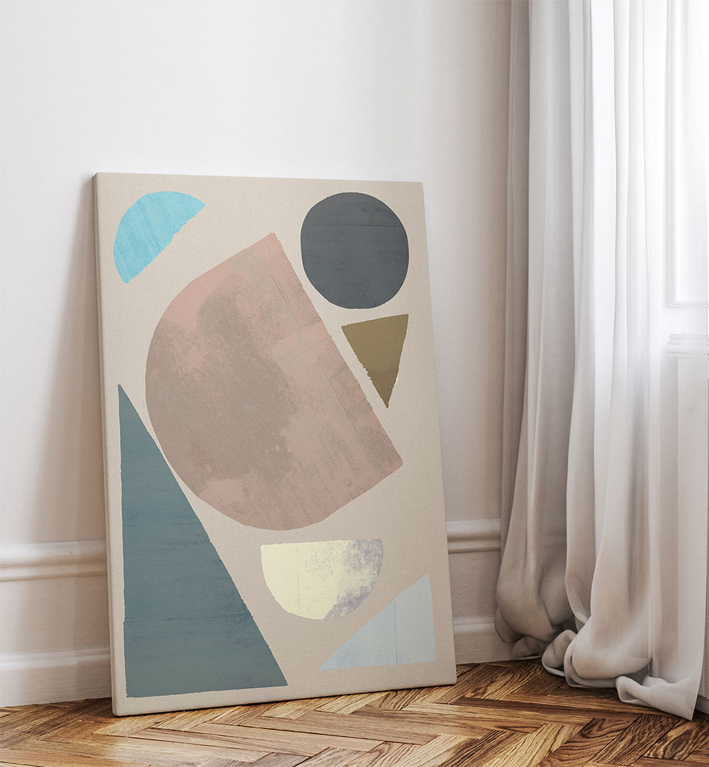 ABSTRACT SHAPES IN MUTED TONES , GEOMETRIC ART PRINTS