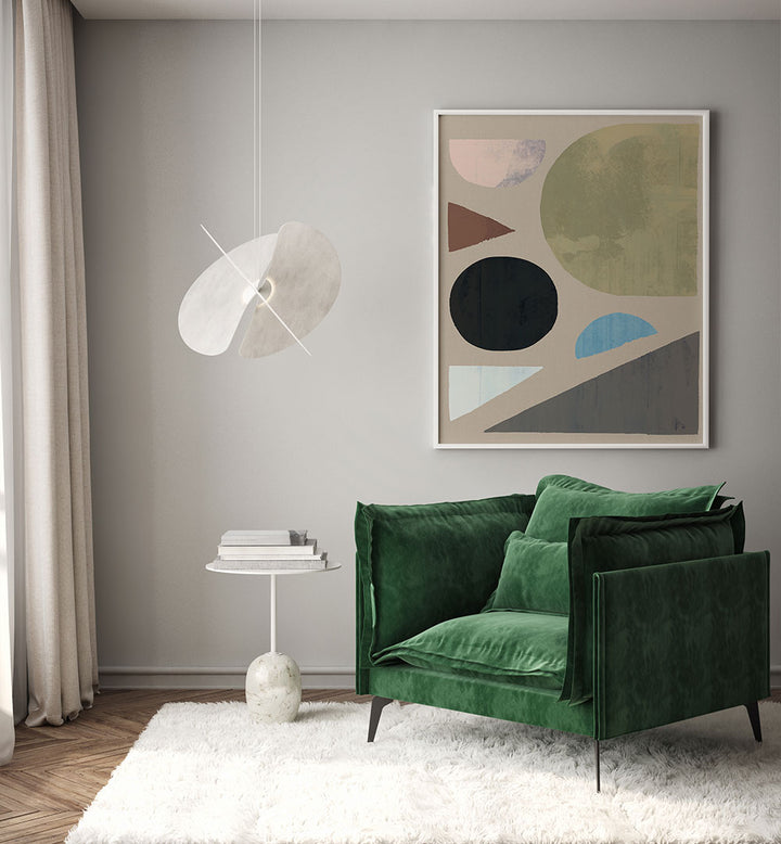 ABSTRACT SHAPES IN MUTED TONES I , GEOMETRIC ART PRINTS