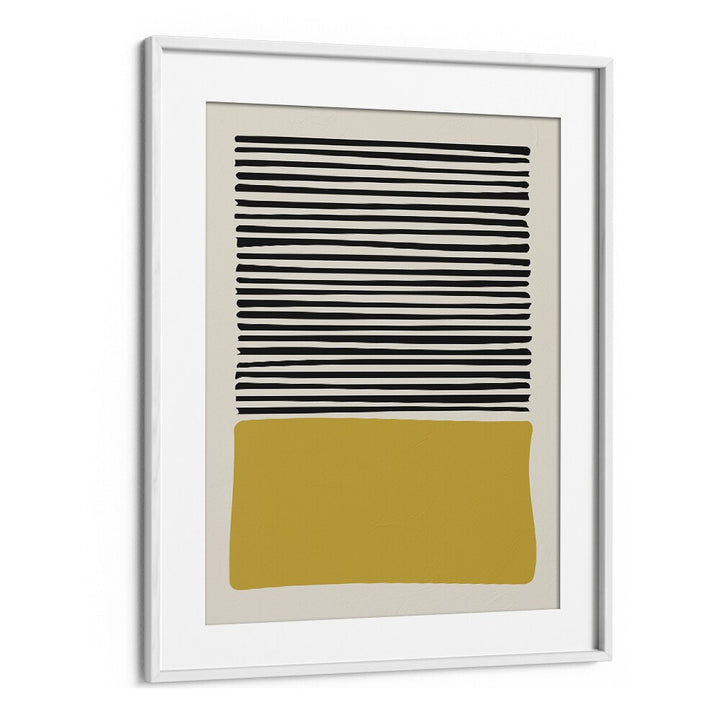 Abstract Yellow Abstract Paintings Abstract Art Prints in White Frame With Mount