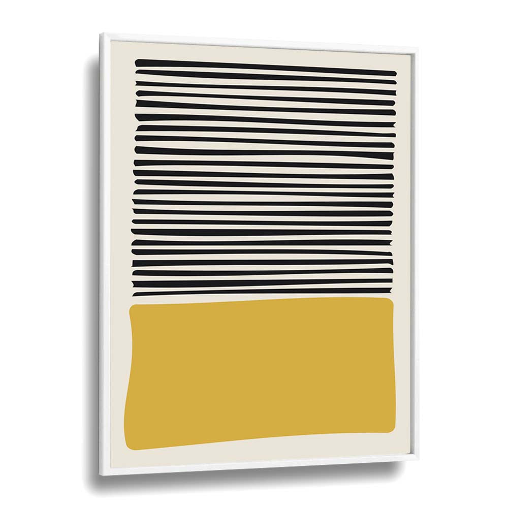 Abstract Yellow Abstract Paintings Abstract Art Prints in White Plain Frame