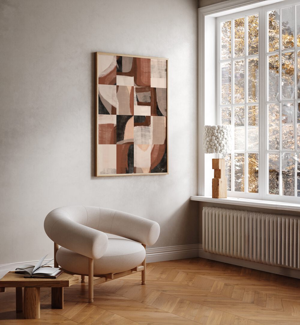 Elevate your space with ABSTRACT NO I, GEOMETRIC ART PRINTS, showcasing modern design and captivating colors.