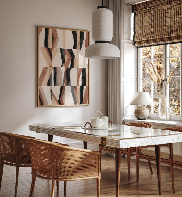 Transform your space with ABSTRACT NO II, GEOMETRIC ART PRINTS featuring bold colors and intricate patterns.