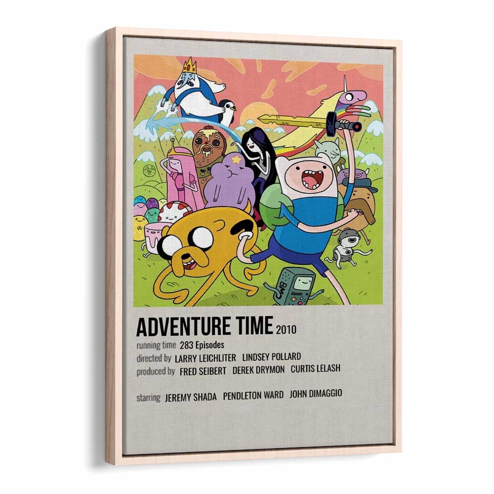 Adventure Time 2010 Movie Posters in Oak Wood Floater Frame