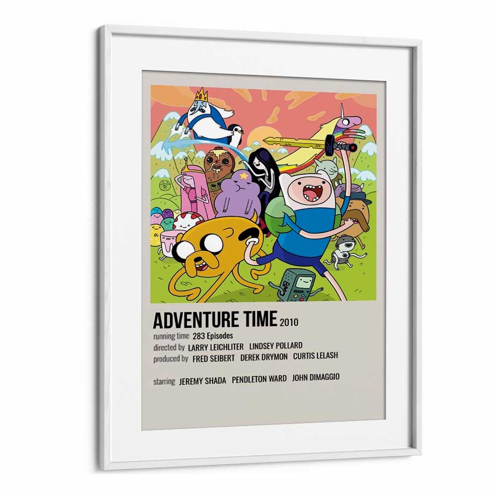 Adventure Time 2010 Movie Posters in White Frame With Mount