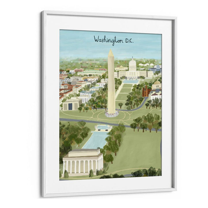 Aerial View of the Mall by Carla Daly Travel Posters in White Frame With Mount