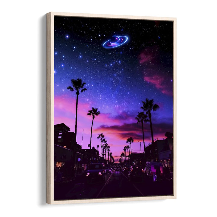 Aesthetic Night by Ritvik Takkar Surrealism in Oak Wood Floater Frame