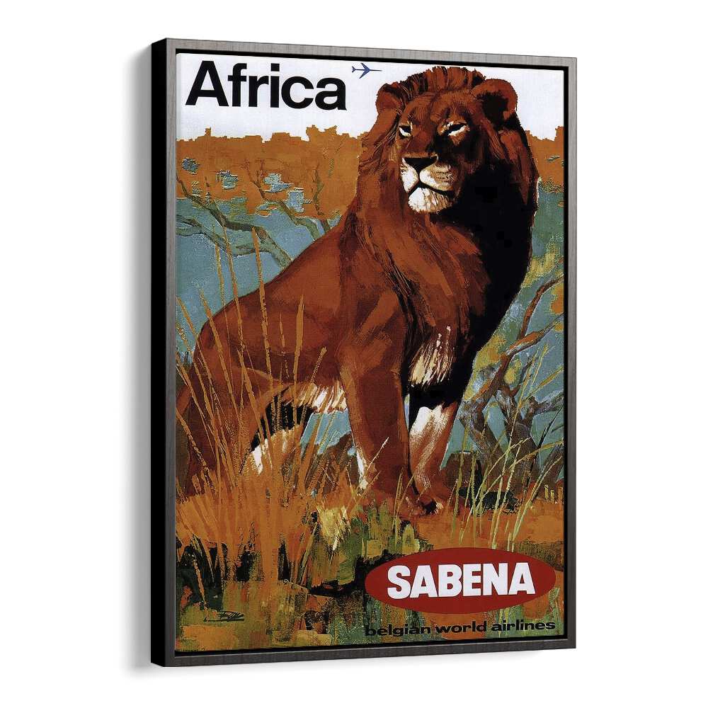 Africa-sabena Retro Vintage Travel Travel Posters in Black Floater Frame