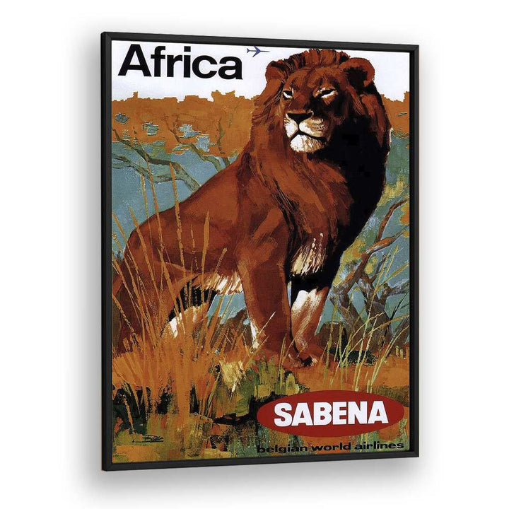 Africa-sabena Retro Vintage Travel Travel Posters in Black Plain Frame