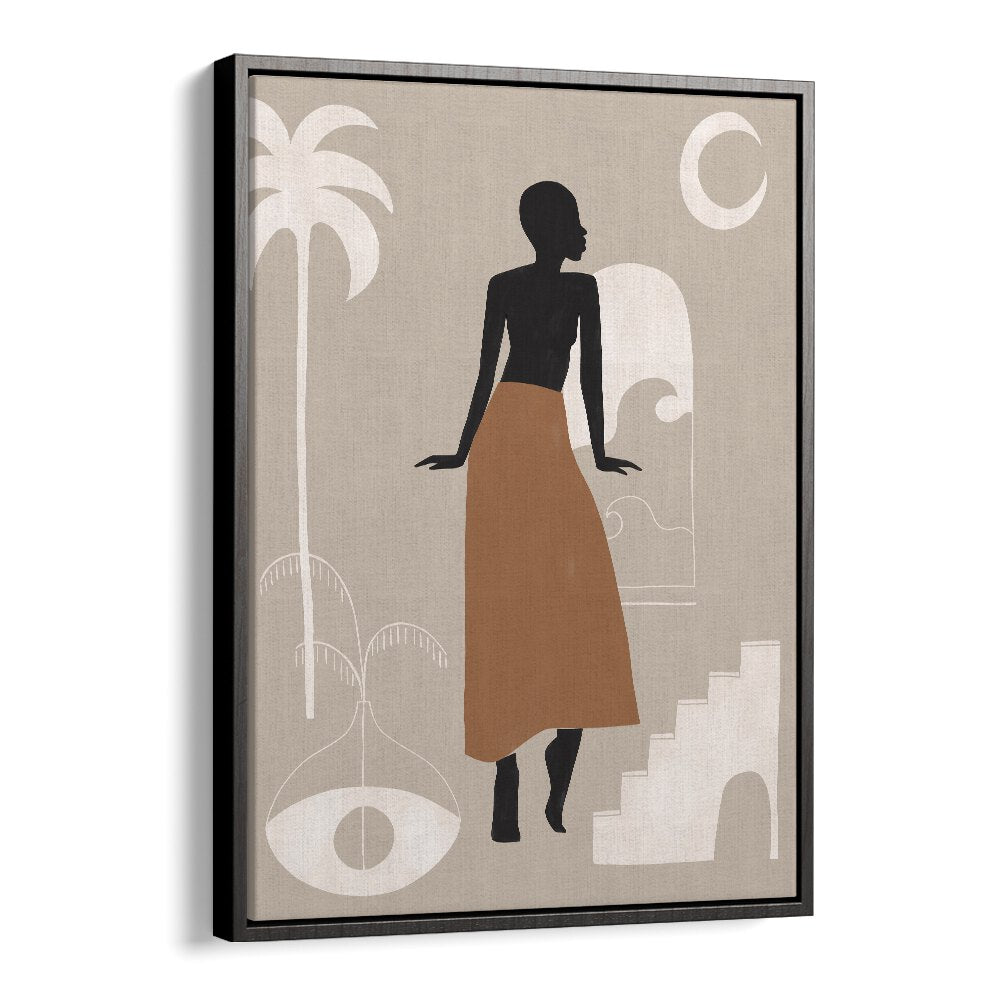 African Women By Ivy Green Women Illustration Paintings in Black Floater Frame