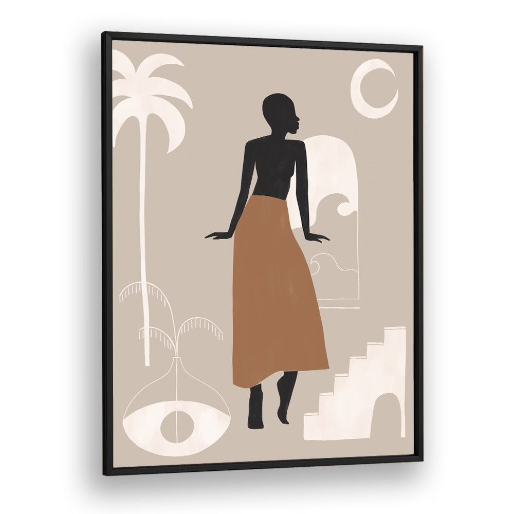 African Women By Ivy Green Women Illustration Paintings in Black Plain Frame