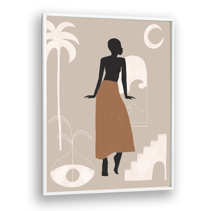 African Women By Ivy Green Women Illustration Paintings in White Plain Frame