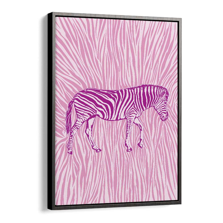 African Zebra Kids Paintings in Black Floater Frame