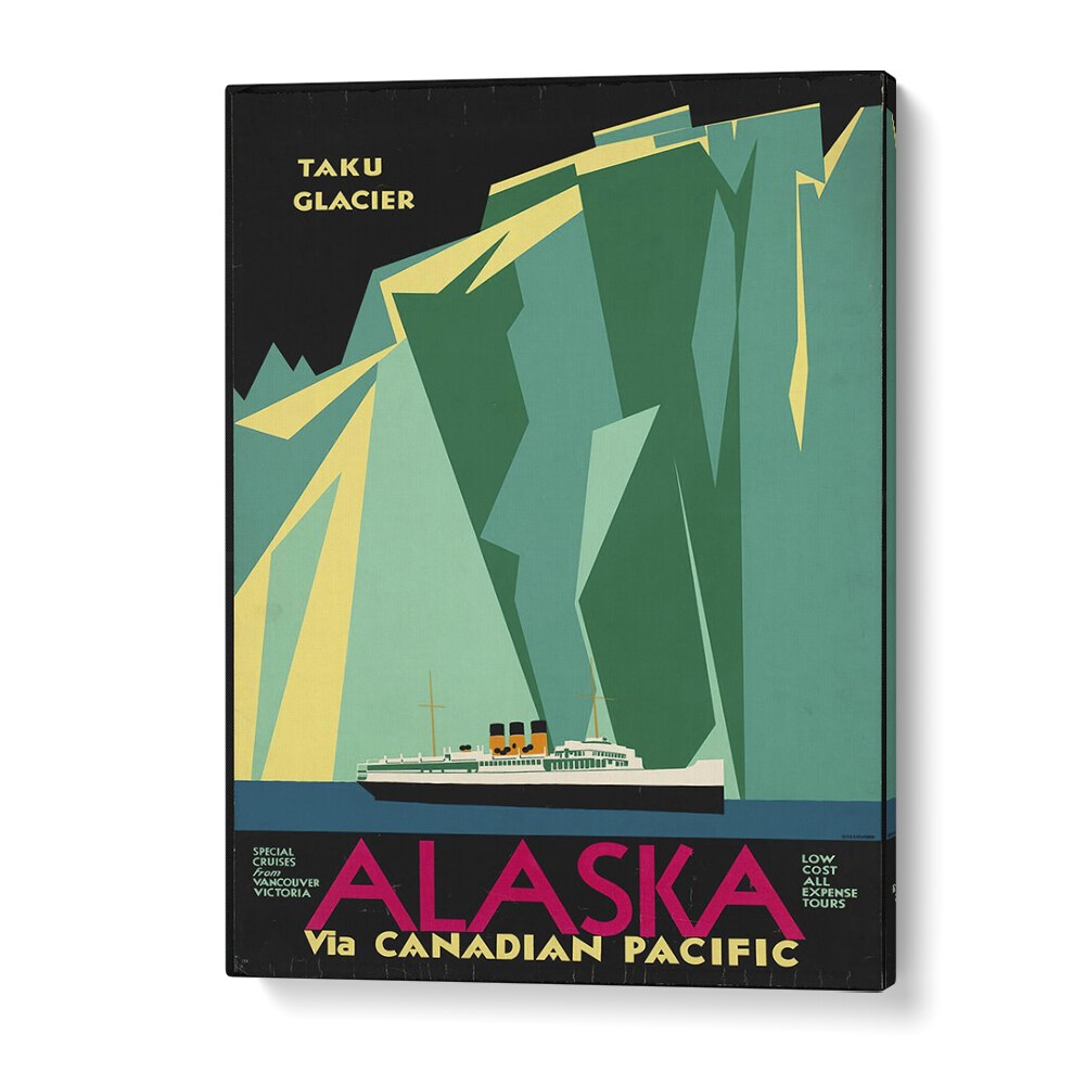 Alaska Retro Vintage Travel Vintage Travel Posters in Gallery Wrap