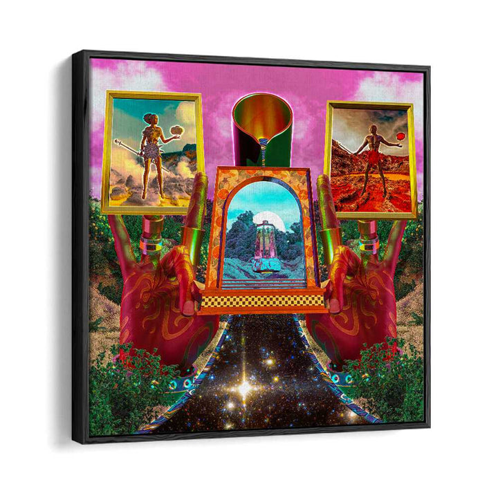 Alchemy By Cosmo Zach Surreal Art Prints Surrealism in Black Floater Frame