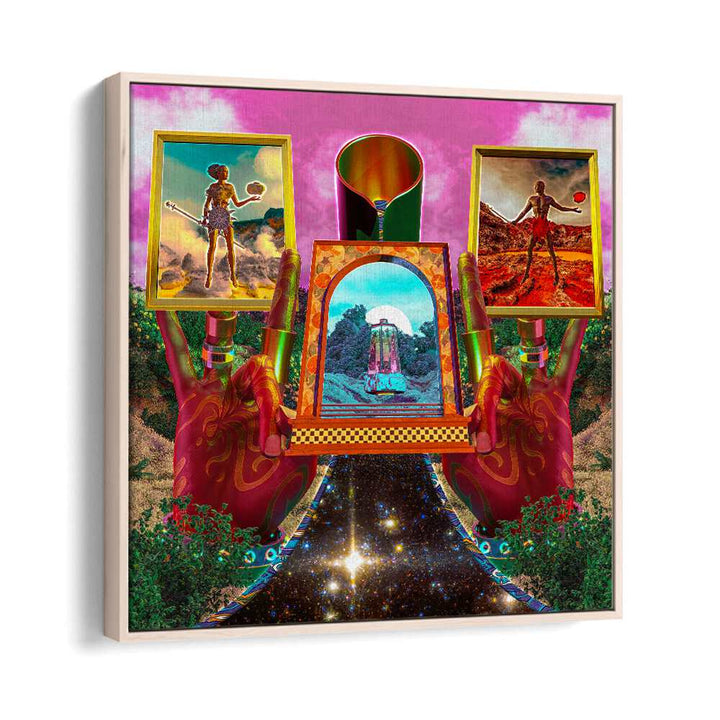 Alchemy By Cosmo Zach Surreal Art Prints Surrealism in Oak Wood Floater Frame