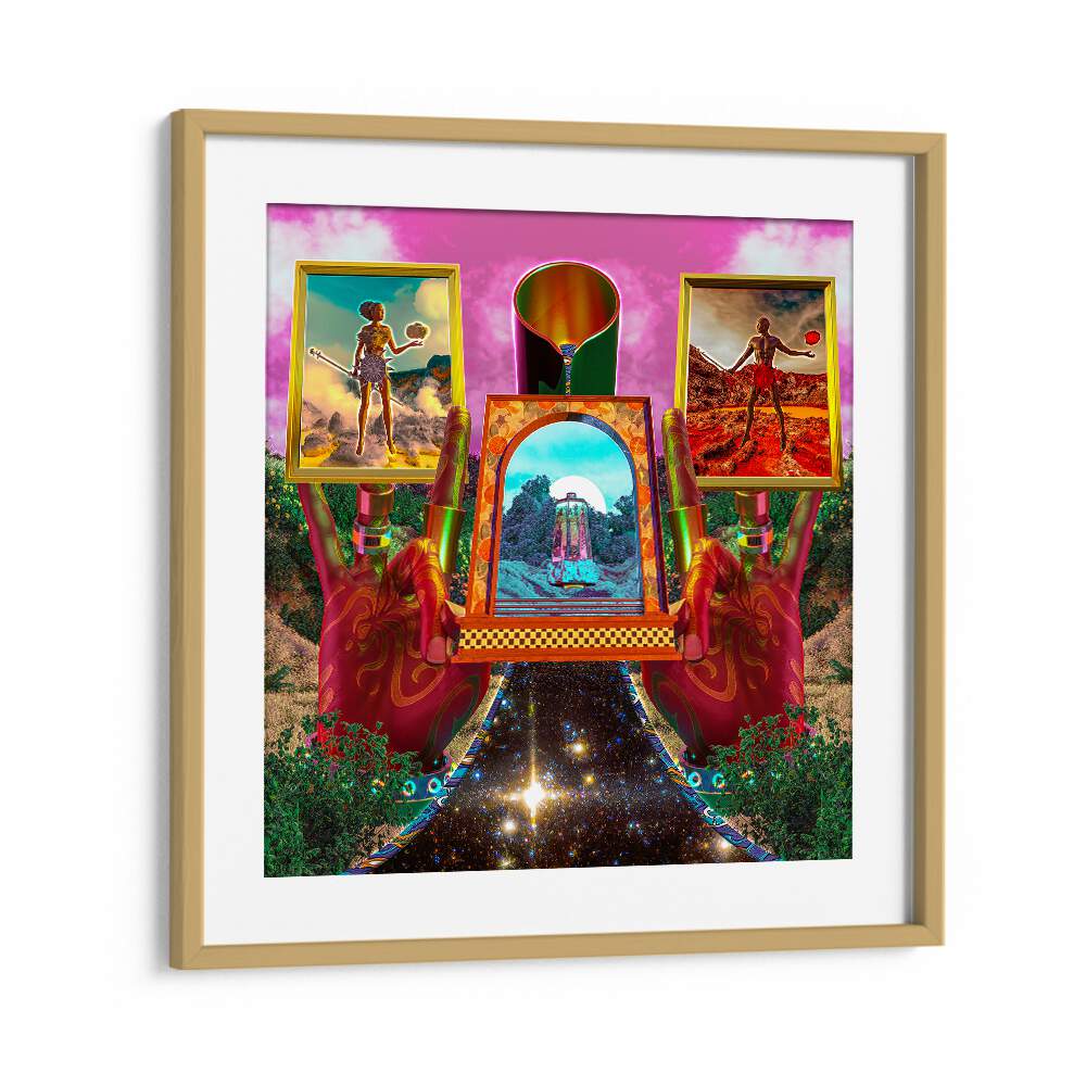 Alchemy By Cosmo Zach Surreal Art Prints Surrealism in Oak Wood Frame With Mount