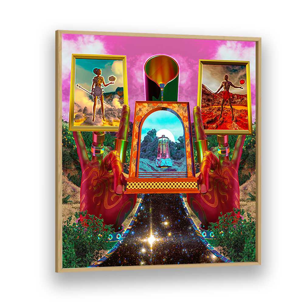 Alchemy By Cosmo Zach Surreal Art Prints Surrealism in Oak Wood Plain Frame