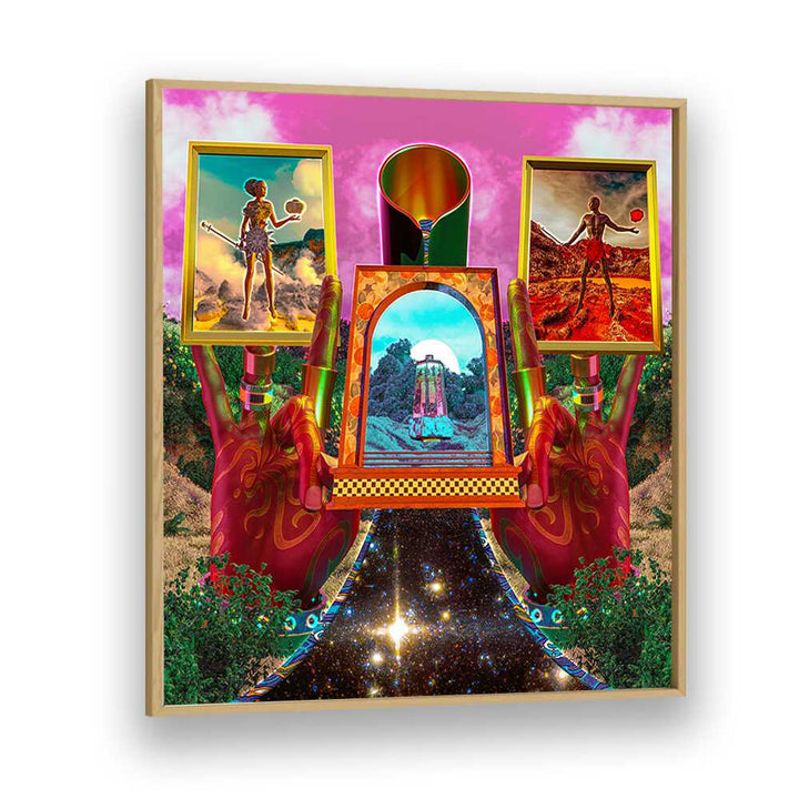 Alchemy By Cosmo Zach Surreal Art Prints Surrealism in Oak Wood Plain Frame