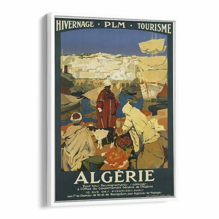 Algerie  Vintage Travel Posters in White Floater Frame