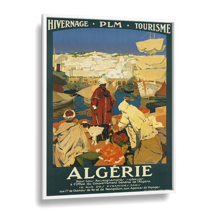 Algerie  Vintage Travel Posters in White Plain Frame