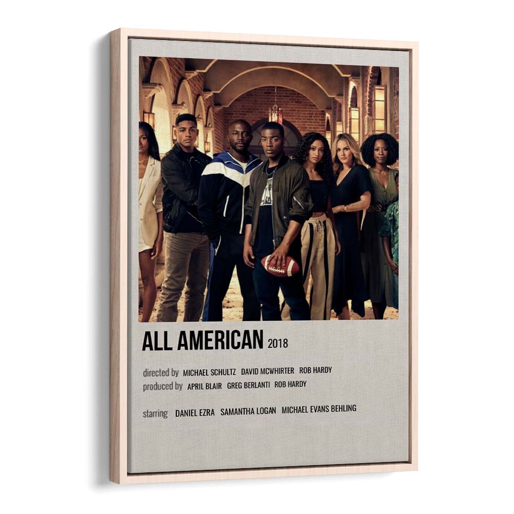 All American 2018 Movie Posters in Oak Wood Floater Frame