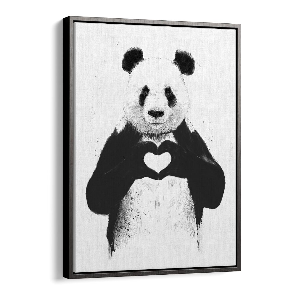 All You Need Is Love By Balazs Solti Wildlife Art Prints in Black Floater Frame