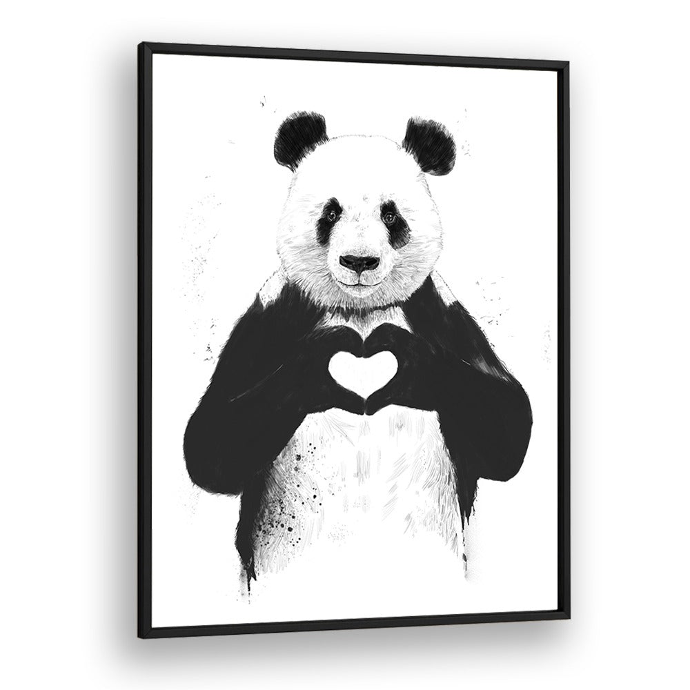 All You Need Is Love By Balazs Solti Wildlife Art Prints in Black Plain Frame