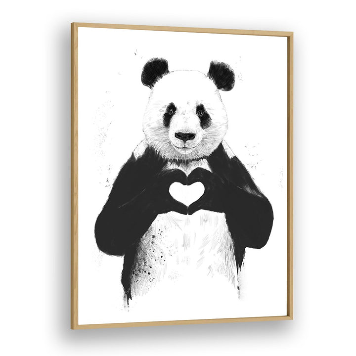 All You Need Is Love By Balazs Solti Wildlife Art Prints in Oak Wood Plain Frame