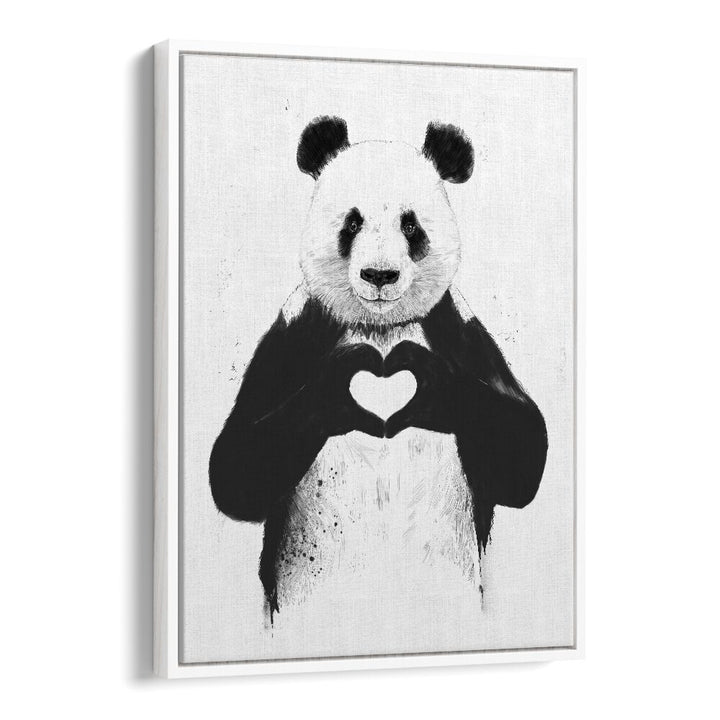 All You Need Is Love By Balazs Solti Wildlife Art Prints in White Floater Frame