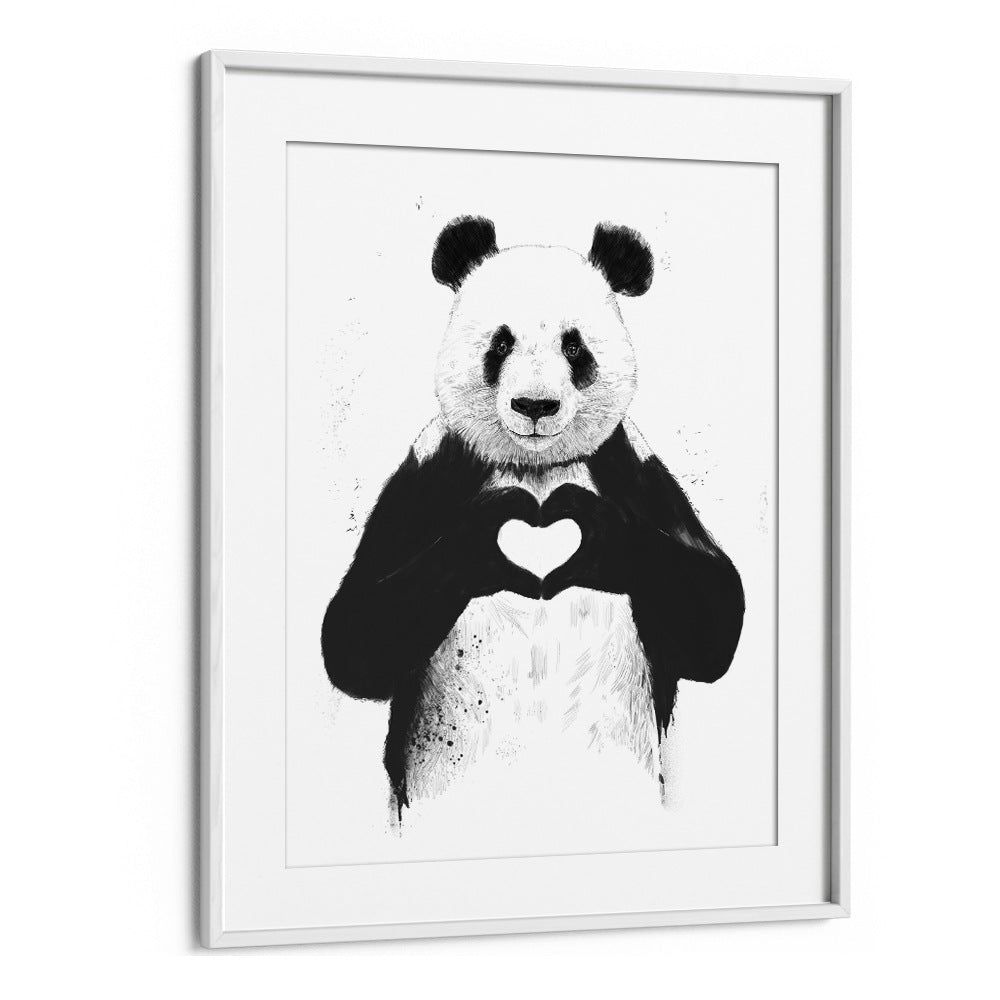 All You Need Is Love By Balazs Solti Wildlife Art Prints in White Frame With Mount