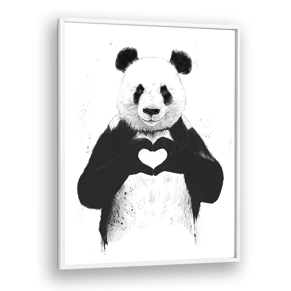 All You Need Is Love By Balazs Solti Wildlife Art Prints in White Plain Frame