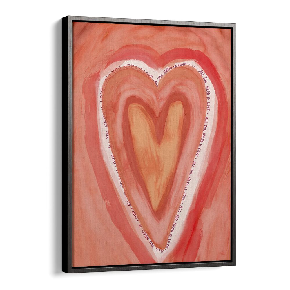 All You Need is Love by Treechild Art Prints in Black Floater Frame