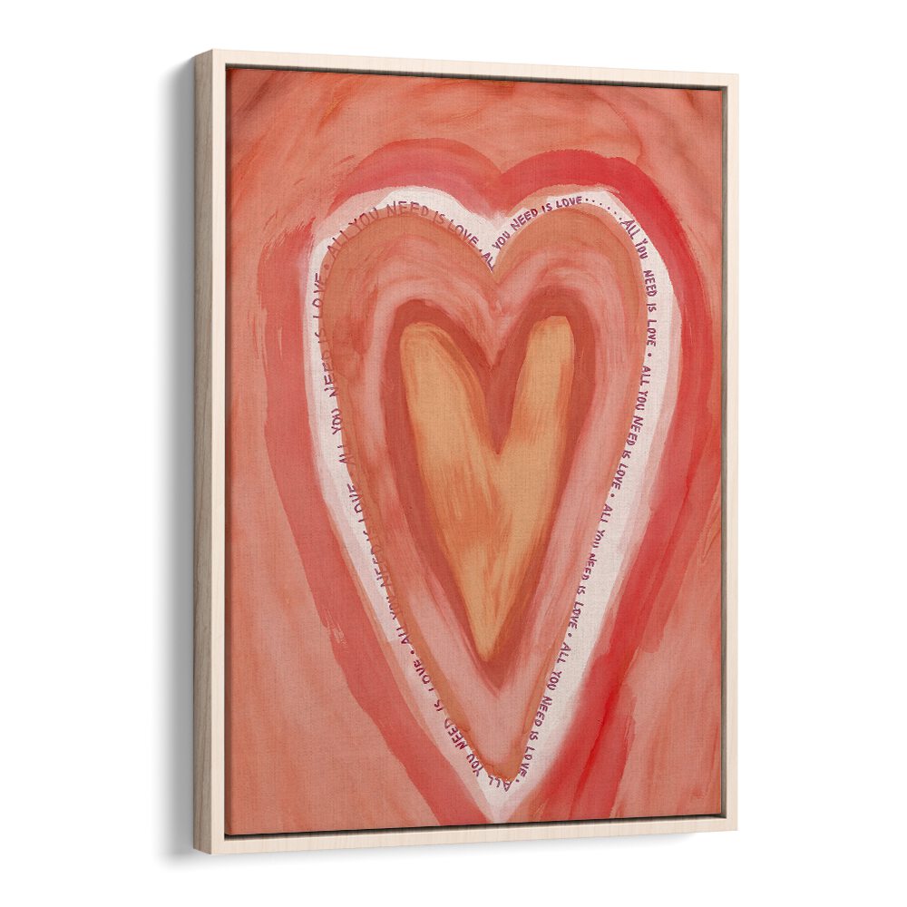 All You Need is Love by Treechild Art Prints in Oak Wood Floater Frame