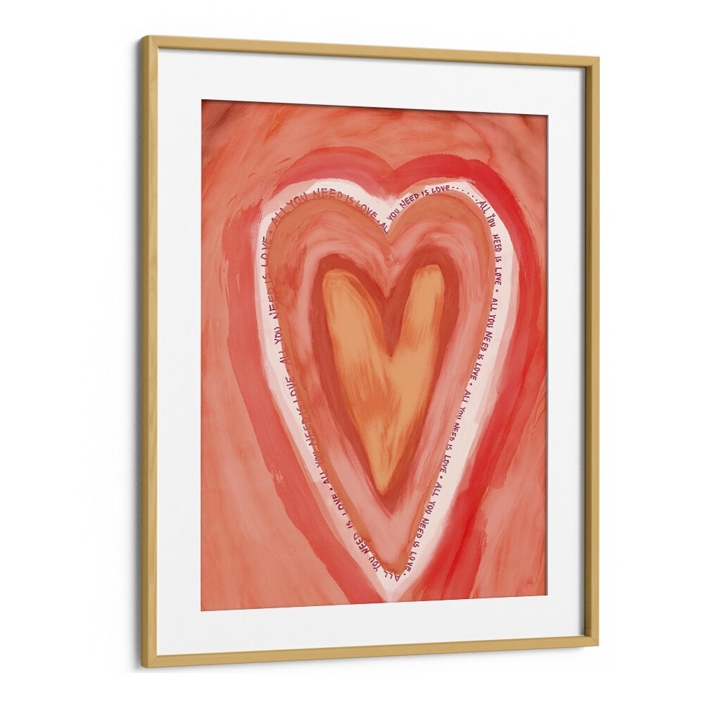 All You Need is Love by Treechild Art Prints in Oak Wood Frame With Mount