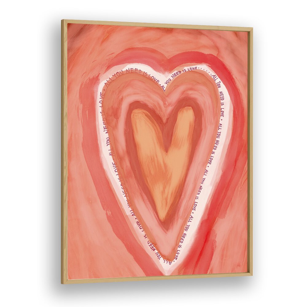 All You Need is Love by Treechild Art Prints in Oak Wood Plain Frame