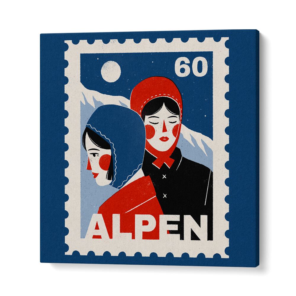 Alpen By Julia Leister Women Illustration Paintings in Gallery Wrap