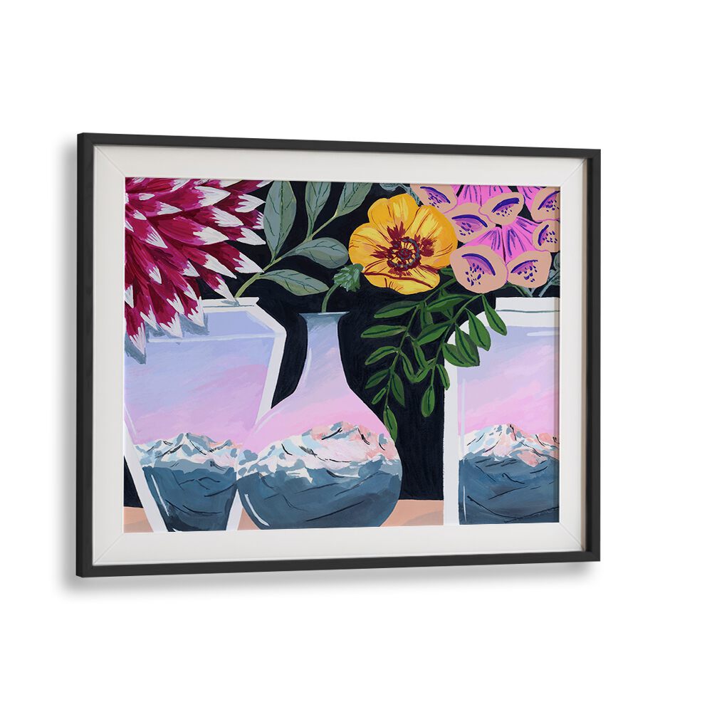 Alpenglow By Sarah Gesek Kitchen Art Prints in Black Frame With Mount