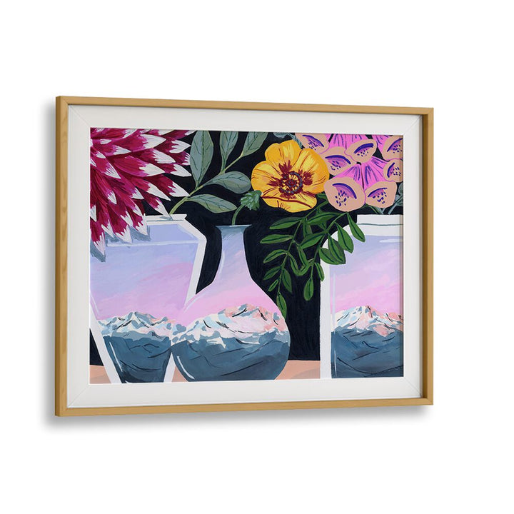 Alpenglow By Sarah Gesek Kitchen Art Prints in Oak Wood Frame With Mount