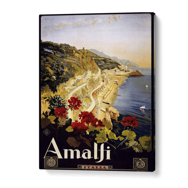 Amalfi Coast  Retro Travel Posters in Gallery Wrap